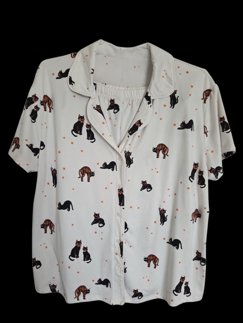 Hyde & EEK! Boutique Women's Black Cat Halloween Pajama Set NWT Size Large